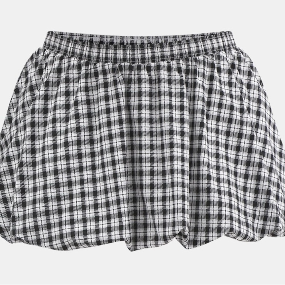 NWT cute Women’s Black and White Checkered skirt Skort mini